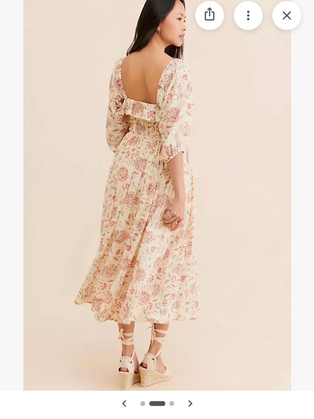 Free People Oasis Printed Midi Dress with Floral Print - Picture 2 of 7